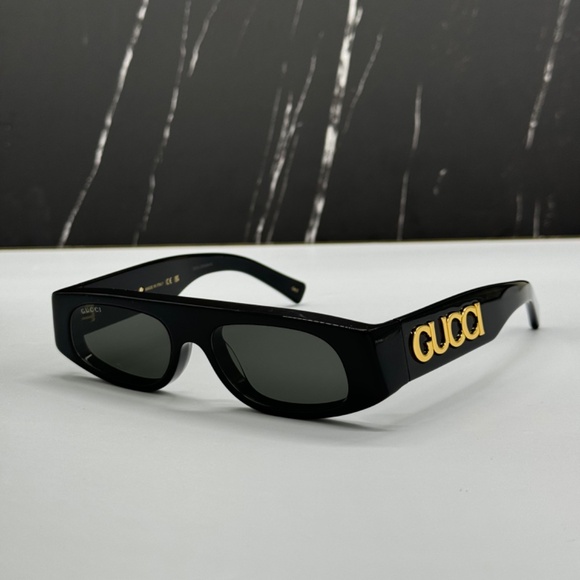 NEW GG1771S 001 GUCCI BLACK GREY GEOMETRIC WOMEN GUCCI SUNGLASSES - Picture 5 of 14